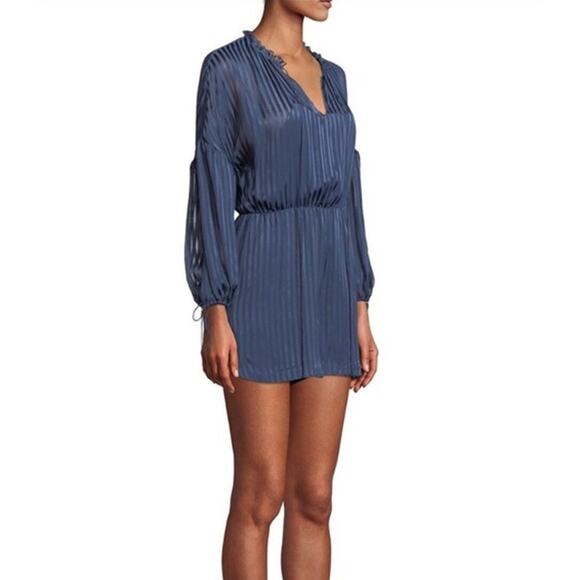 NWT Alice + Olivia Callan Silk Blend Striped Romper Size 4 - Picture 5 of 15